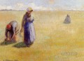 Tres mujeres cortando pasto 1886 Camille Pissarro